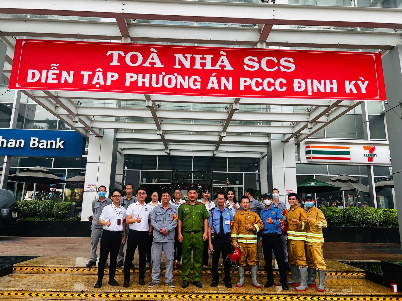 Organize periodic practice of firefighting and rescue plans in 2023 at the SCS Building
