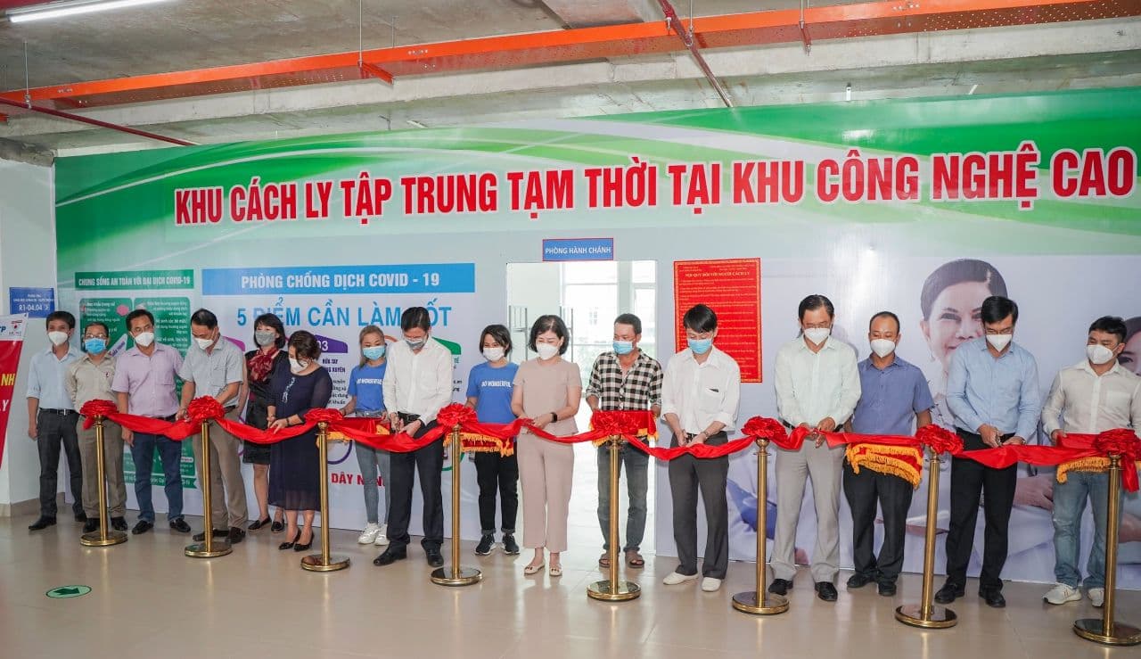 Inauguration ceremony of the isolation and care area F0 Enterprises of Saigon Hi-Tech Park