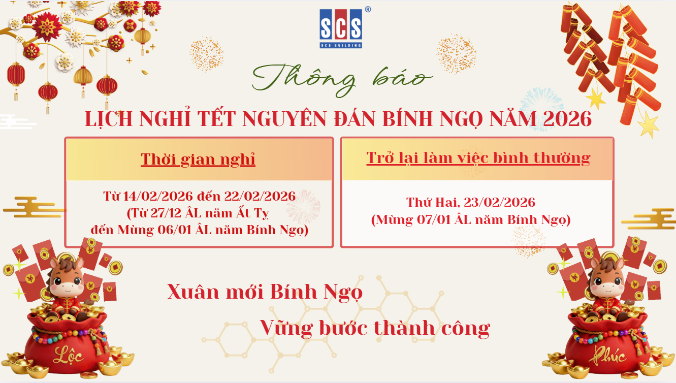 LỊCH NGHỈ TẾT NGUYÊN ĐÁN BÍNH NGỌ 2026 TẠI TÒA NHÀ SCS